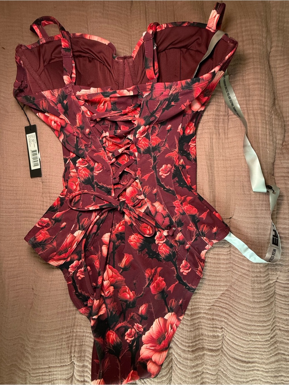Ta3 Lushy Wine Floral- L XLong C-cup - Picture 5 of 6